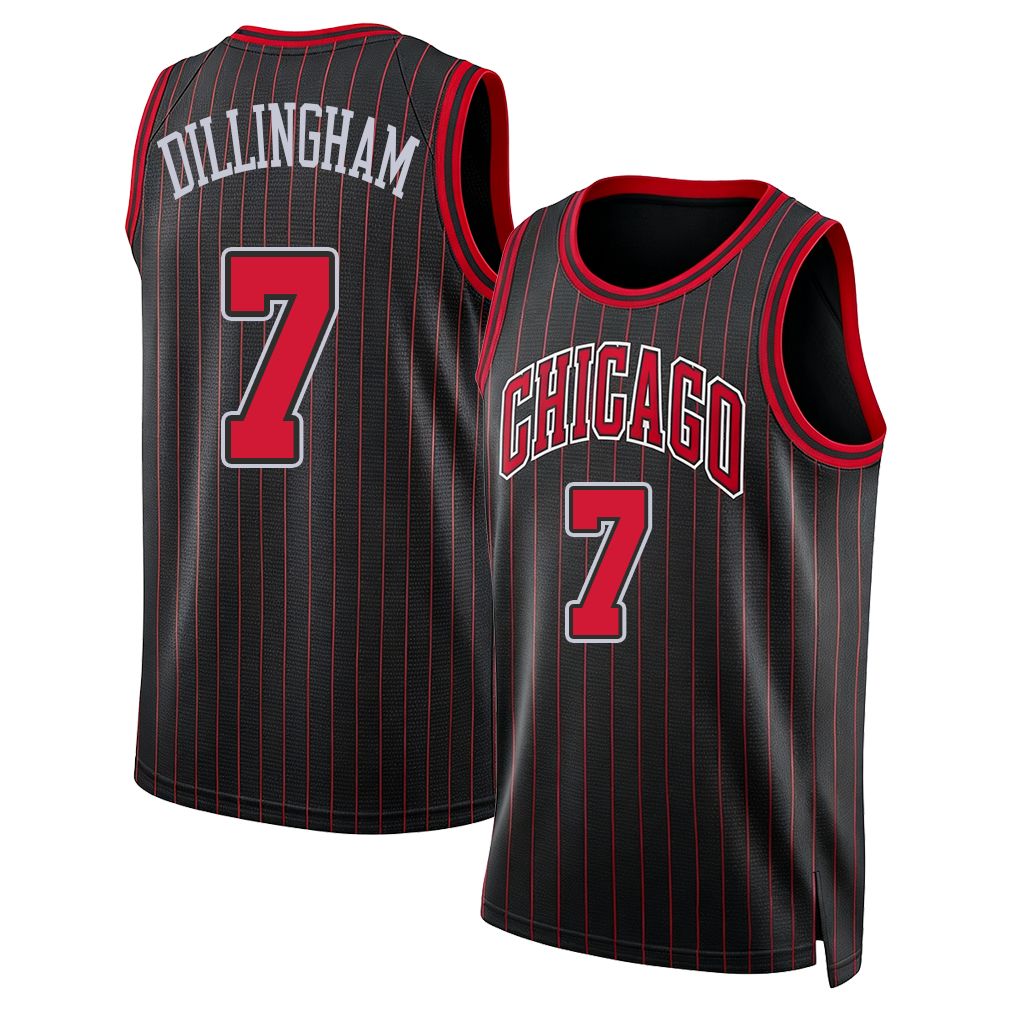 Chicago #7 Dillingham Player Basketball Sleeveless Black Jersey Rob For Adult Youth