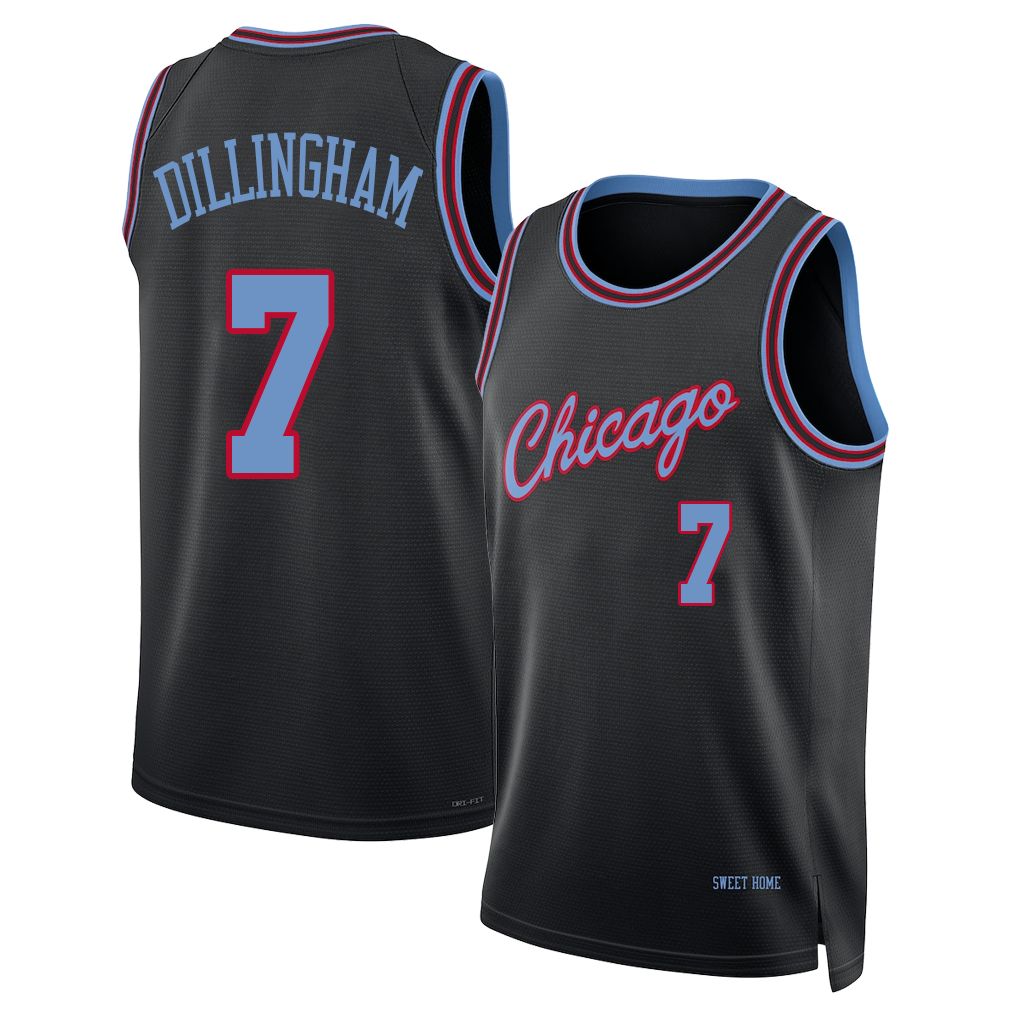Chicago #7 Dillingham Player Basketball Sleeveless Black Jersey Rob For Adult Youth