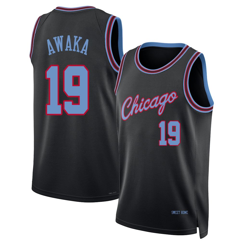 Chicago #19 Awaka Player Basketball Sleeveless Black Jersey Tobe For Adult Youth
