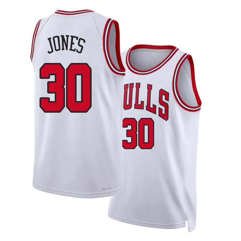 Chicago #30 Jones Player Basketball Sleeveless White Jersey Tre For Adult Youth