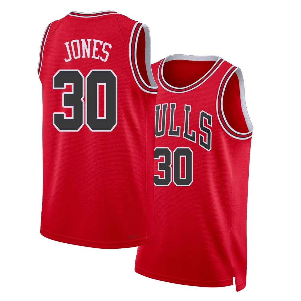 Chicago #30 Jones Player Basketball Sleeveless Red Jersey Tre For Adult Youth