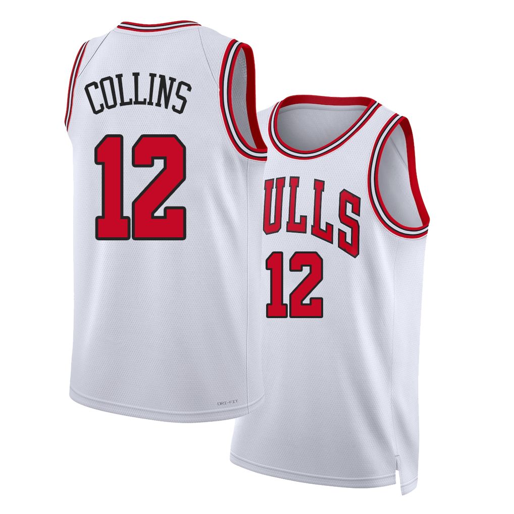 Chicago #12 Collins Player Basketball Sleeveless White Jersey Zach For Adult Youth