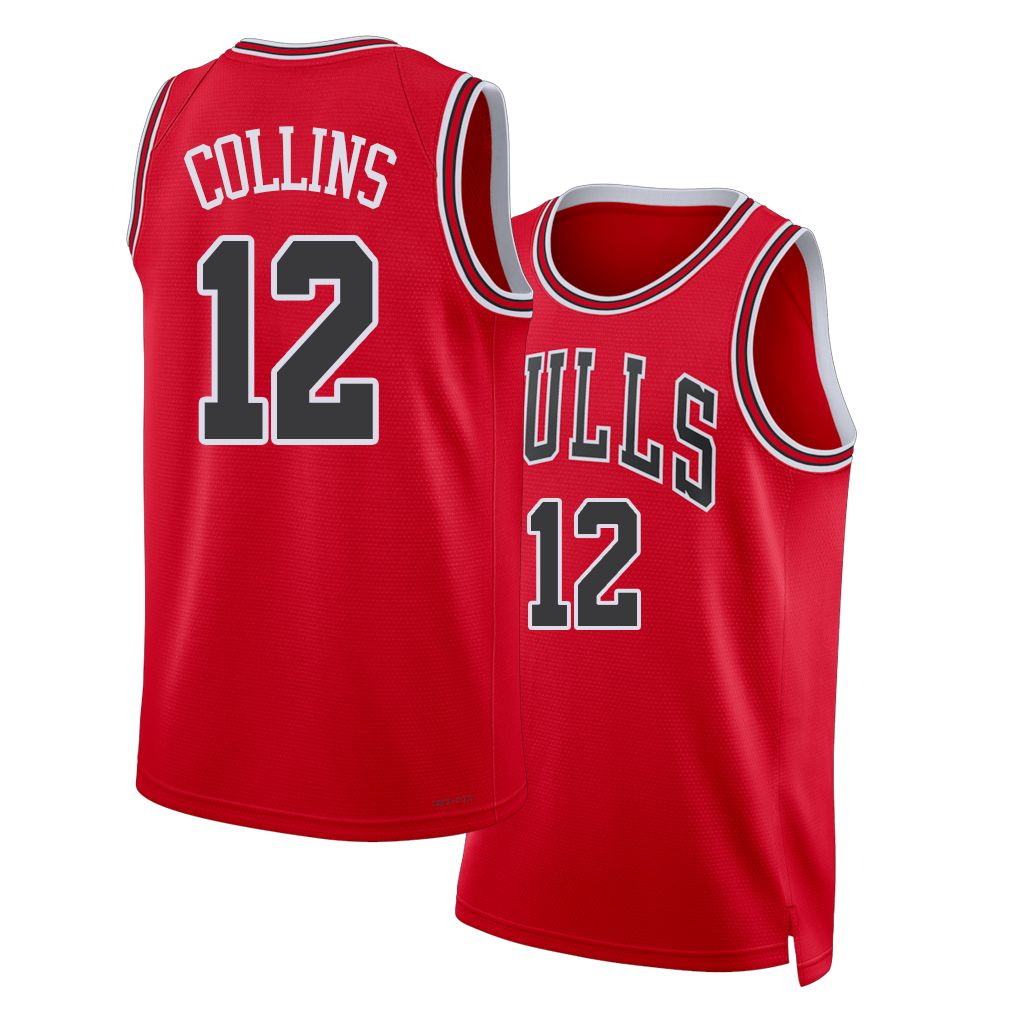 Chicago #12 Collins Player Basketball Sleeveless Red Jersey Zach For Adult Youth