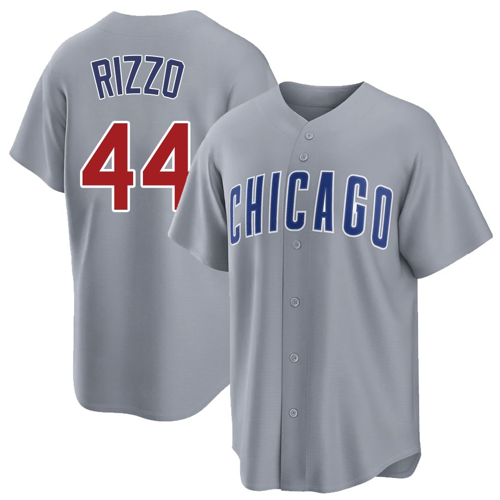 Chicago C #44 Rizzo Player Baseball Short Sleeve Gray Jersey Anthony For Men Women Youth Gift