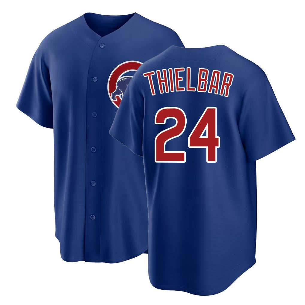 Chicago C #24 Thielbar Player Baseball Short Sleeve Royal Jersey Caleb For Men Women Youth Gift