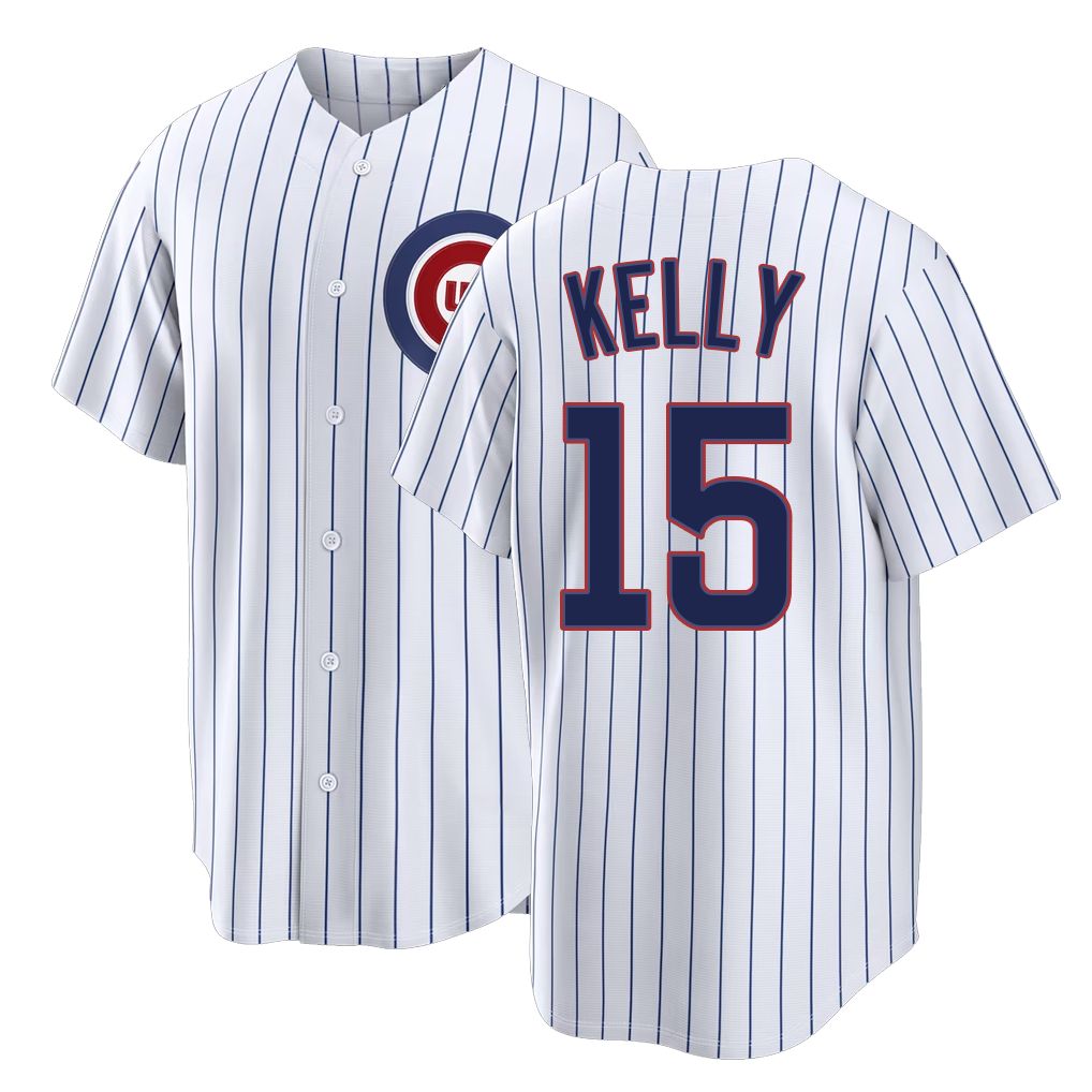 Chicago C #15 Kelly Player Baseball Short Sleeve White Jersey Carson For Men Women Youth Gift
