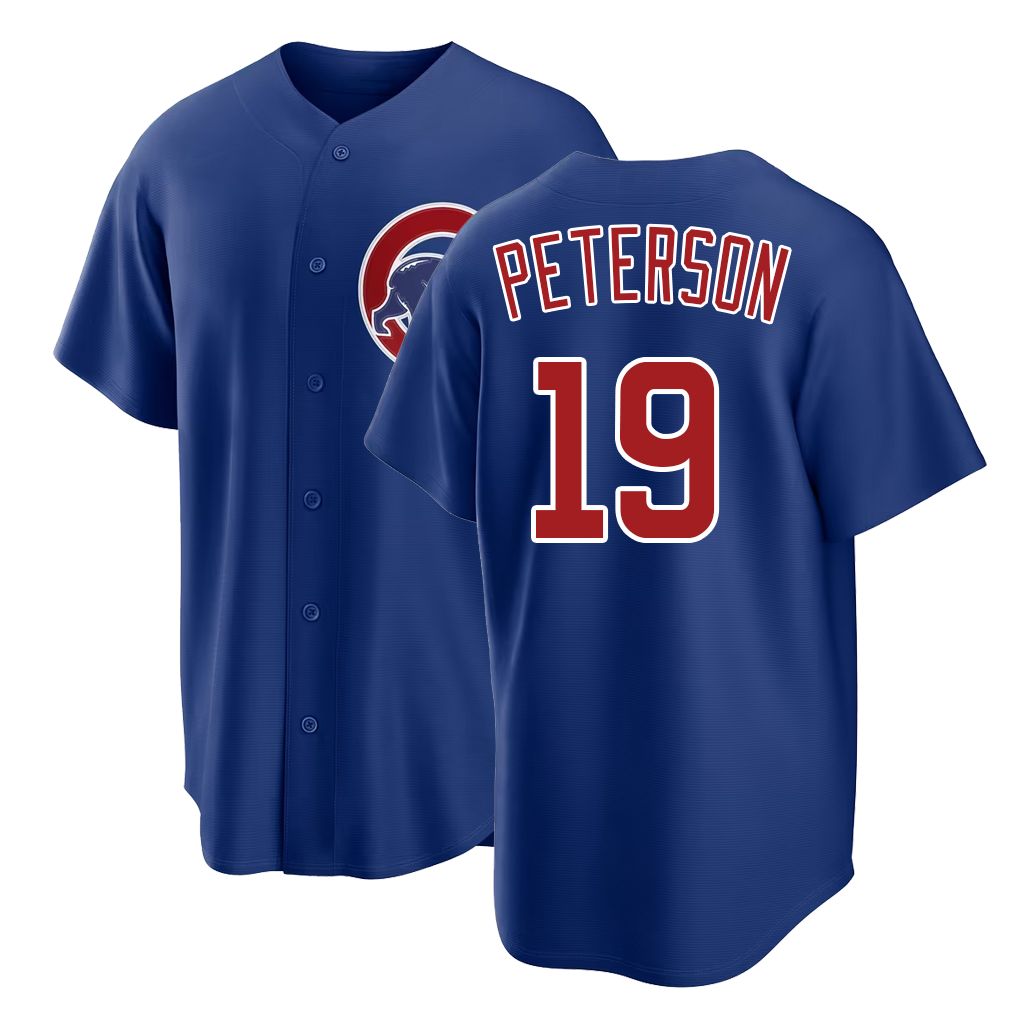 Chicago C #19 Peterson Player Baseball Short Sleeve Royal Jersey David For Men Women Youth Gift