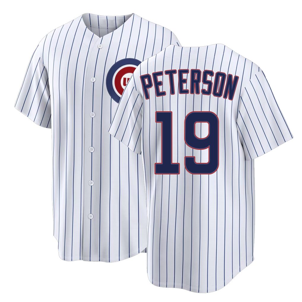 Chicago C #19 Peterson Player Baseball Short Sleeve White Jersey David For Men Women Youth Gift