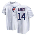 Chicago C #14 Banks Player Baseball Short Sleeve White Jersey Ernie For Men Women Youth Gift