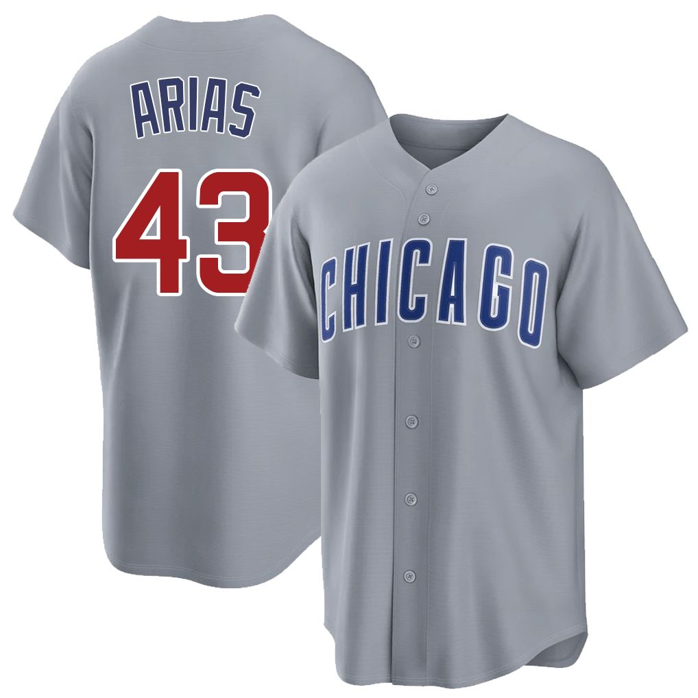 Chicago C #43 Arias Player Baseball Short Sleeve Gray Jersey Gabriel For Men Women Youth Gift