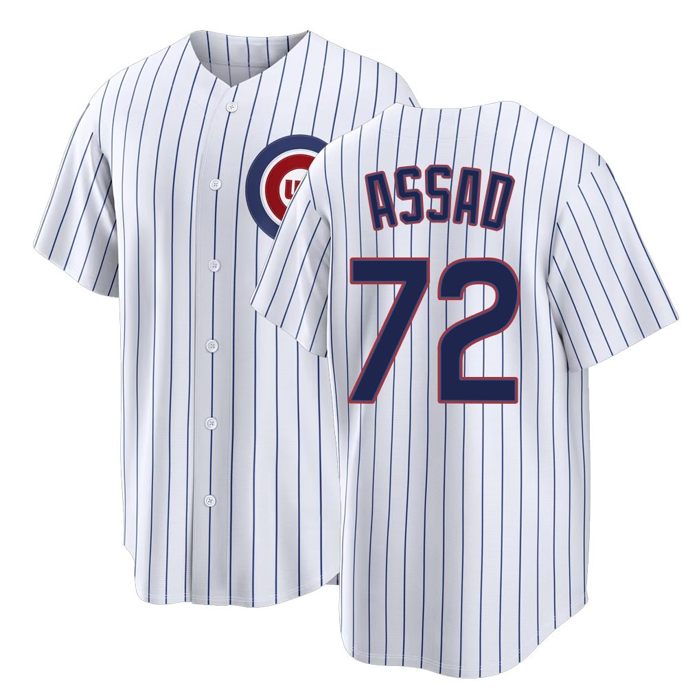 Chicago C #72 Assad Player Baseball Short Sleeve White Jersey Javier For Men Women Youth Gift