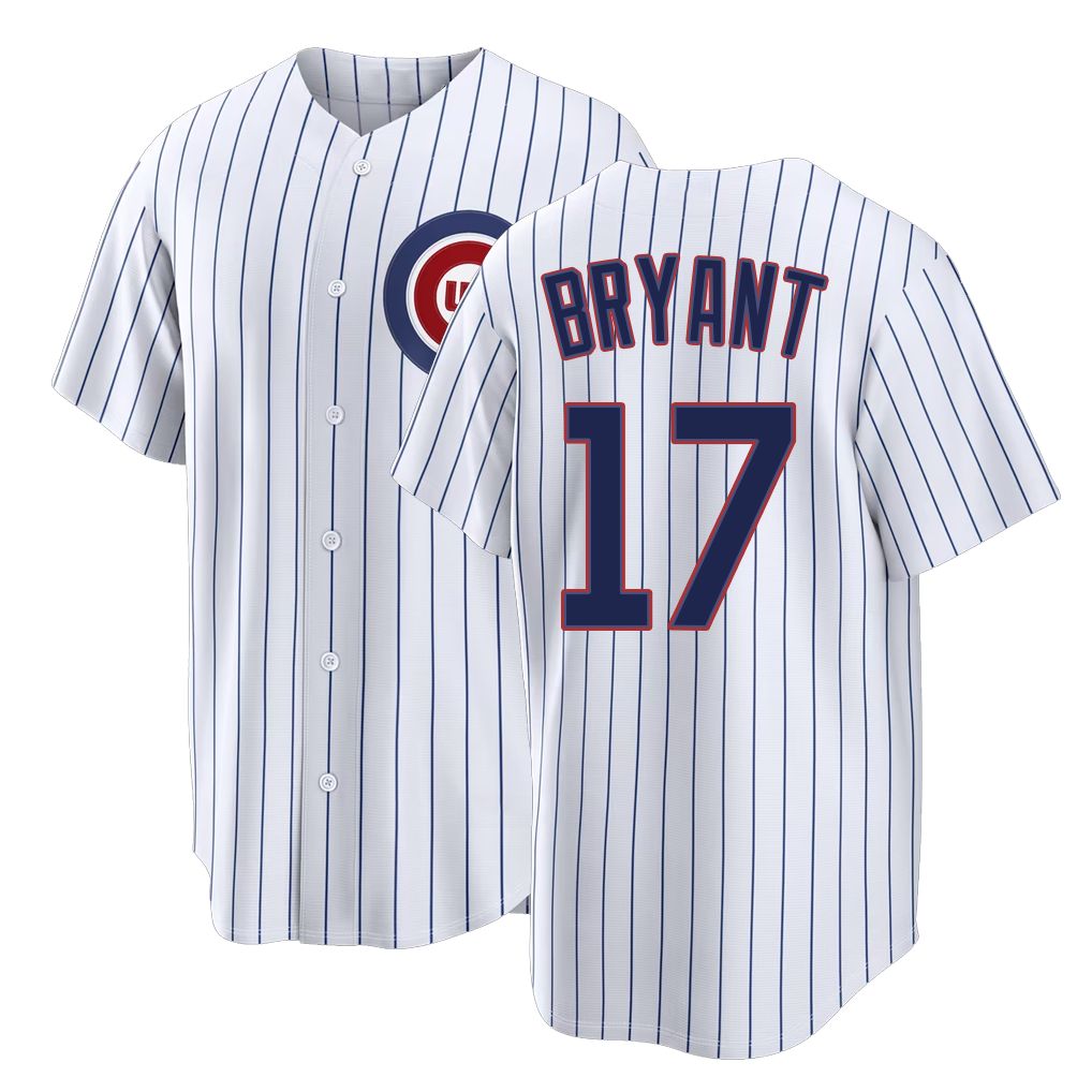 Chicago C #17 Bryant Player Baseball Short Sleeve White Jersey Kris For Men Women Youth Gift