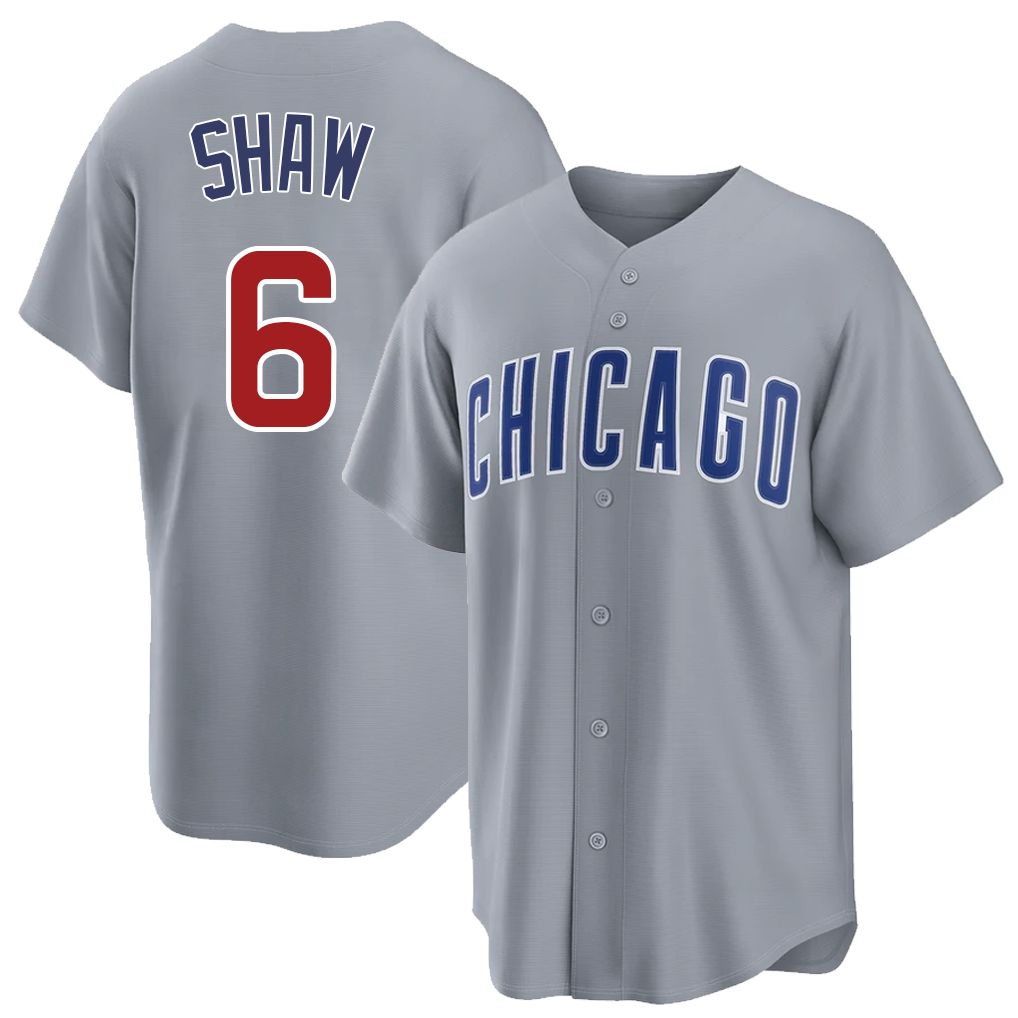 Chicago C #6 Shaw Player Baseball Short Sleeve Gray Jersey Matt For Men Women Youth Gift