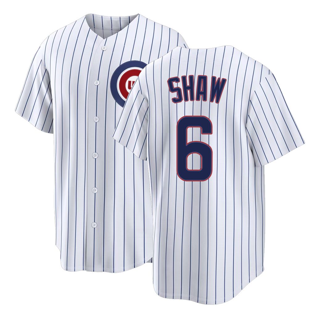 Chicago C #6 Shaw Player Baseball Short Sleeve White Jersey Matt For Men Women Youth Gift