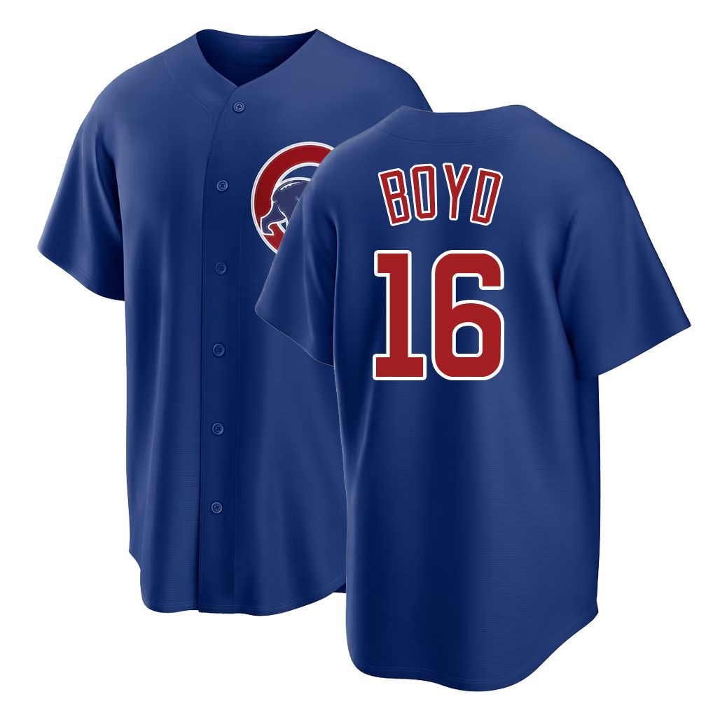 Chicago C #16 Boyd Player Baseball Short Sleeve Royal Jersey Matthew For Men Women Youth Gift