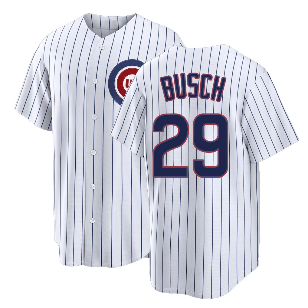 Chicago C #29 Busch Player Baseball Short Sleeve White Jersey Michael For Men Women Youth Gift