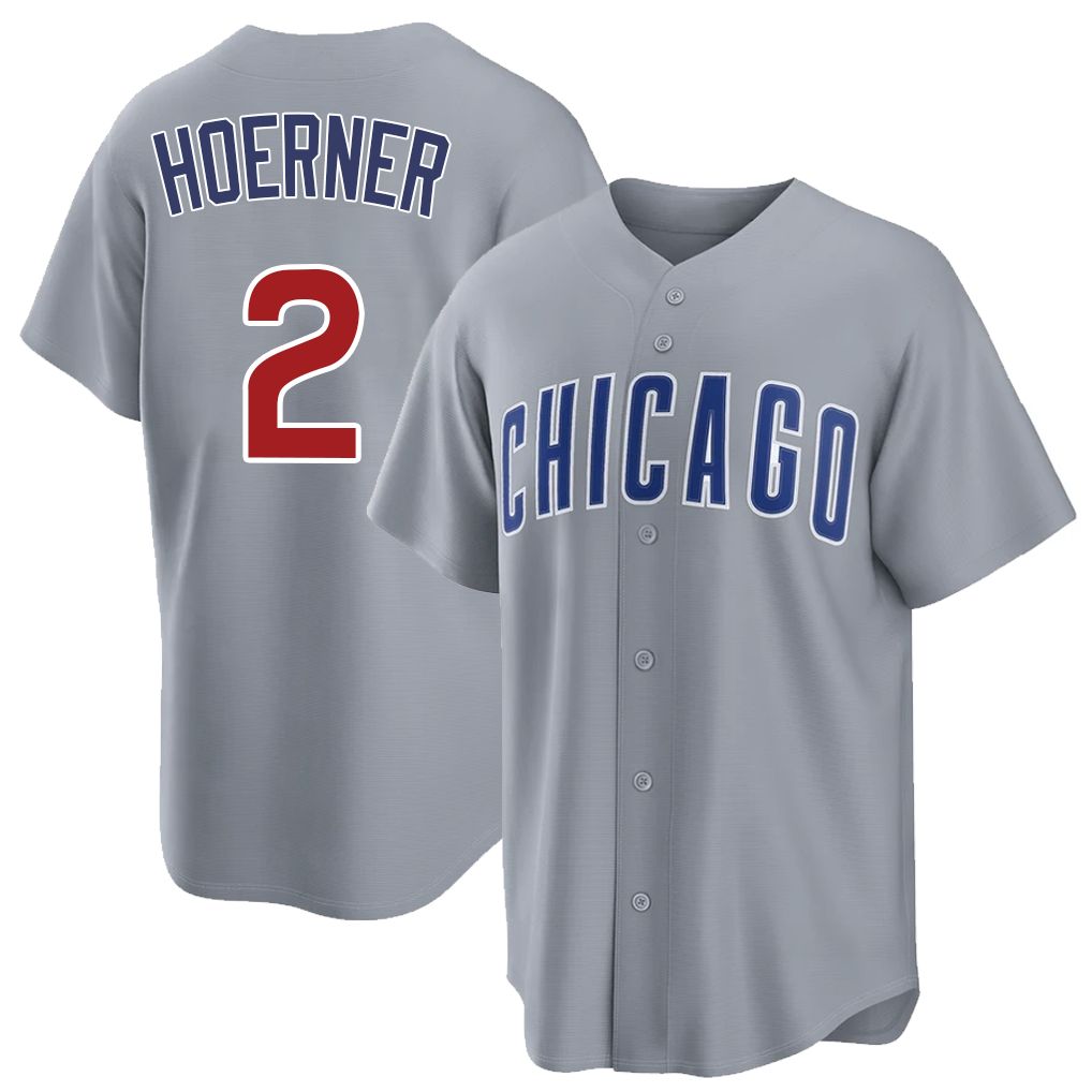 Chicago C #2 Hoerner Player Baseball Short Sleeve Gray Jersey Nico For Men Women Youth Gift