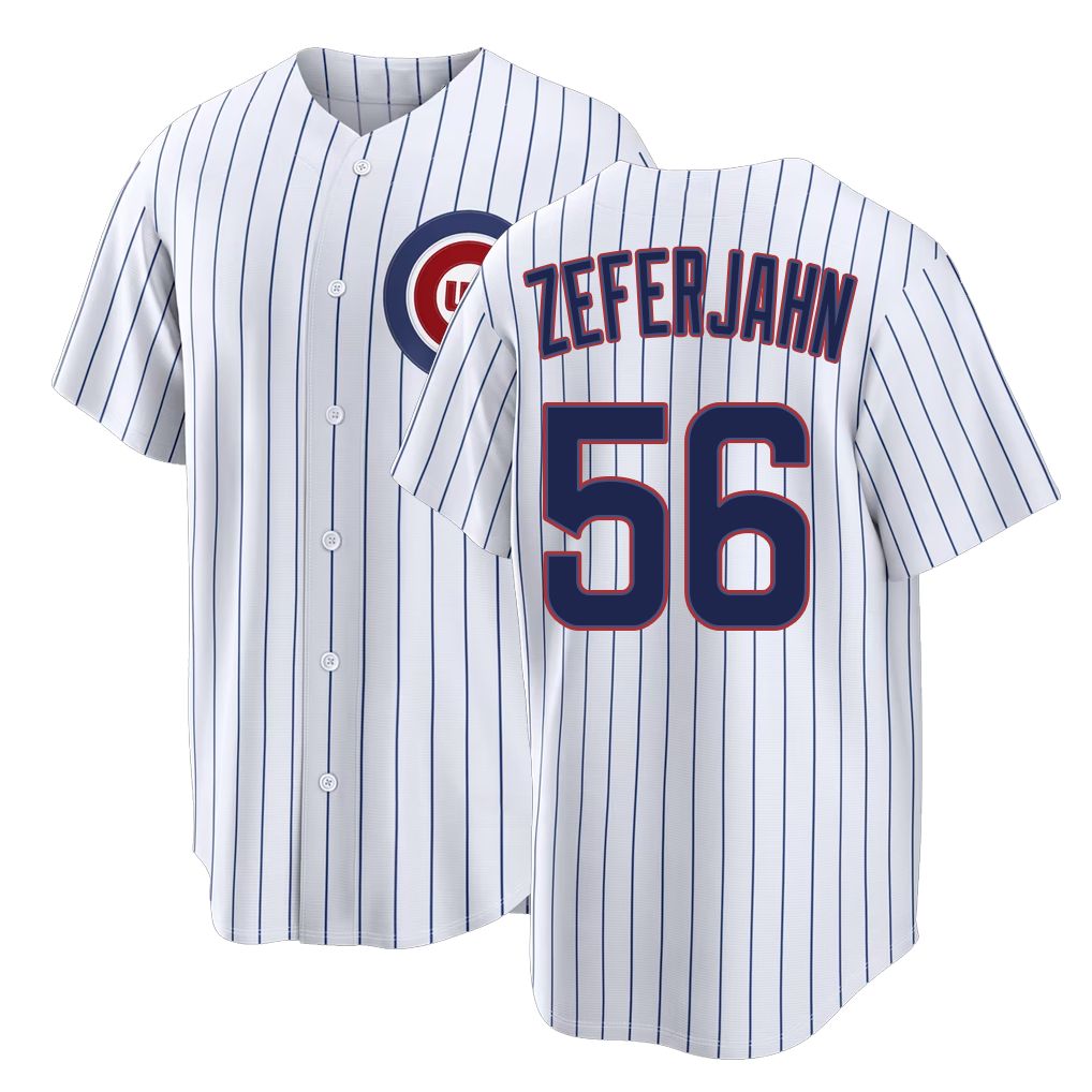 Chicago C #56 Zeferjahn Player Baseball Short Sleeve White Jersey Ryan For Men Women Youth Gift