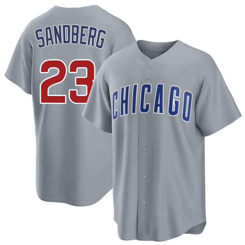 Chicago C #23 Sandberg Player Baseball Short Sleeve Gray Jersey Ryne For Men Women Youth Gift