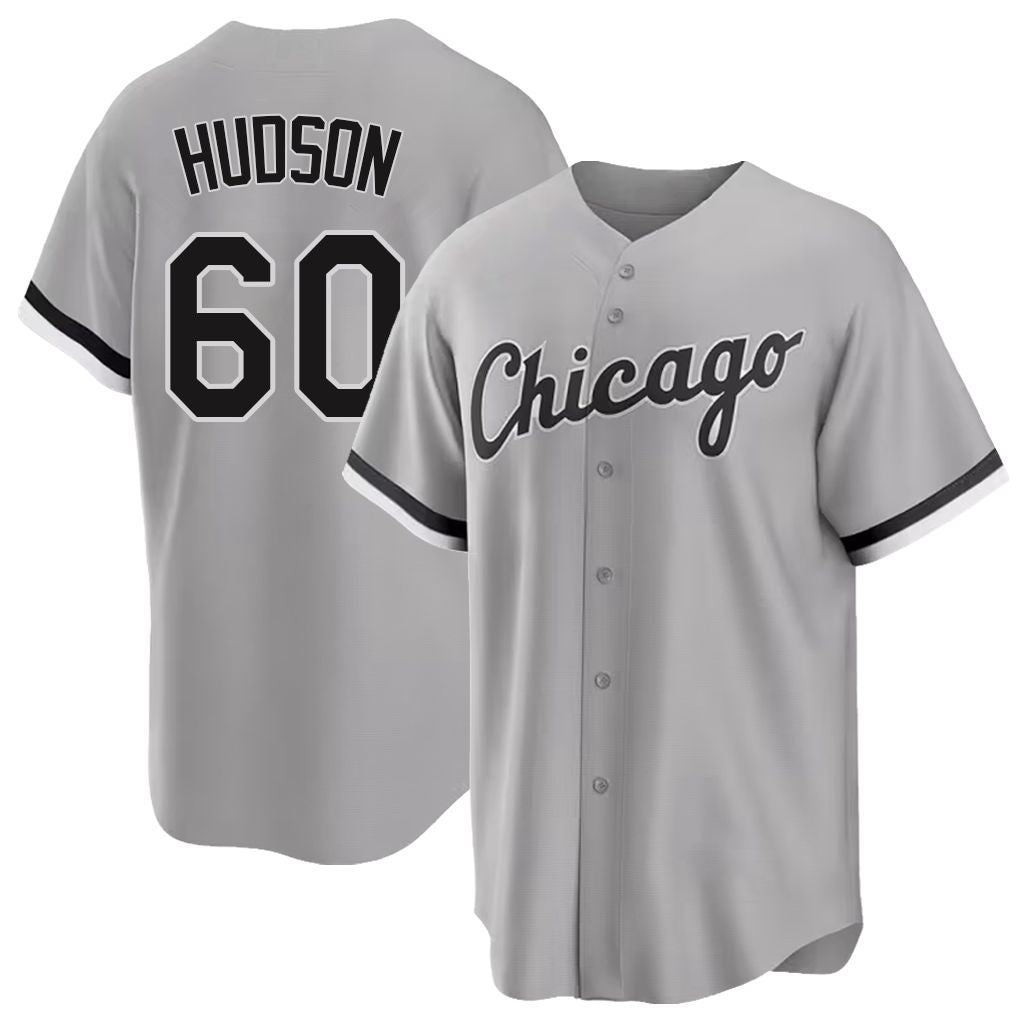 Chicago W #60 Hudson Player Baseball Short Sleeve Gray Jersey Bryan For Men Women Youth Gift