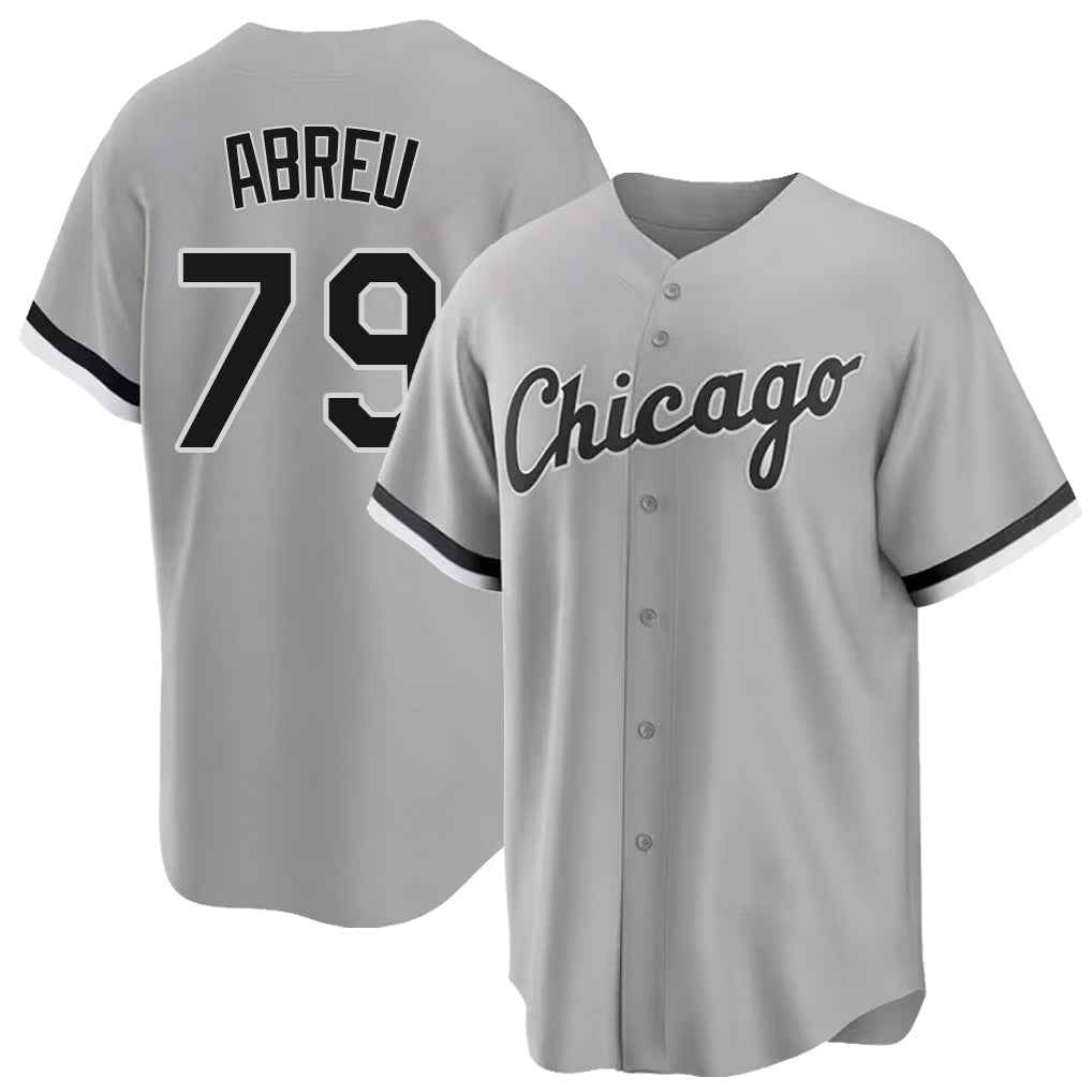 Chicago W #79 Abreu Player Baseball Short Sleeve Gray Jersey Jose For Men Women Youth Gift