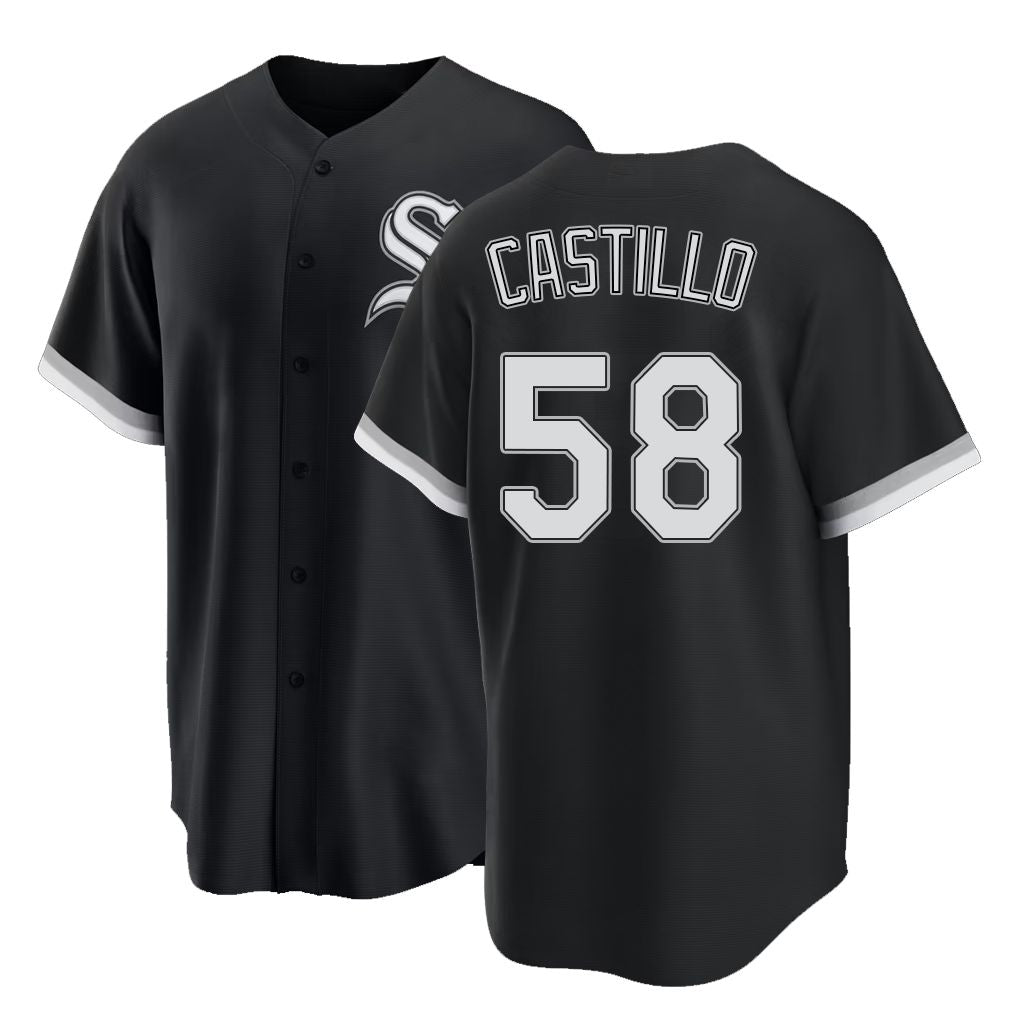 Chicago W #58 Castillo Player Baseball Short Sleeve Black Jersey Luis For Men Women Youth Gift