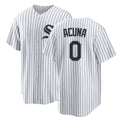Chicago W #0 Acuña Player Baseball Short Sleeve White Jersey Luisangel For Men Women Youth Gift