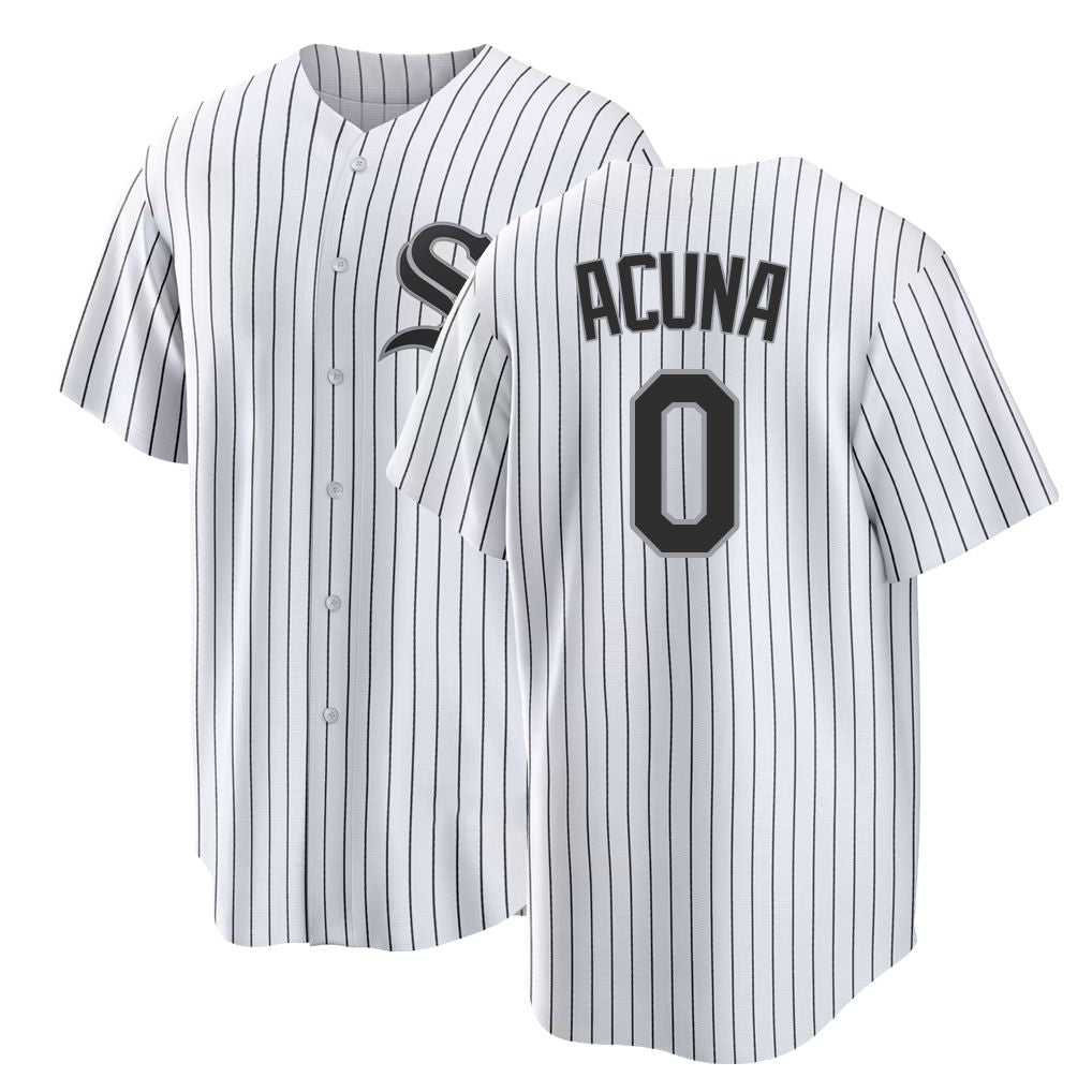Chicago W #0 Acuña Player Baseball Short Sleeve White Jersey Luisangel For Men Women Youth Gift