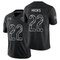 Chicago #22 Hicks Player Football V Neck Short Sleeve Black Jersey Elijah For Men Youth Women Gift