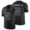 Chicago #10 Burden III Player Football V Neck Short Sleeve Black Jersey Luther For Men Youth Women Gift