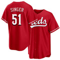 Cincinnati #51 Singer Player Baseball Short Sleeve Red Jersey Brady For Men Women Youth Gift