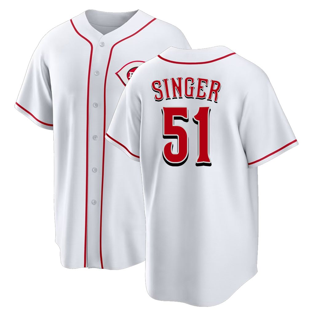 Cincinnati #51 Singer Player Baseball Short Sleeve White Jersey Brady For Men Women Youth Gift