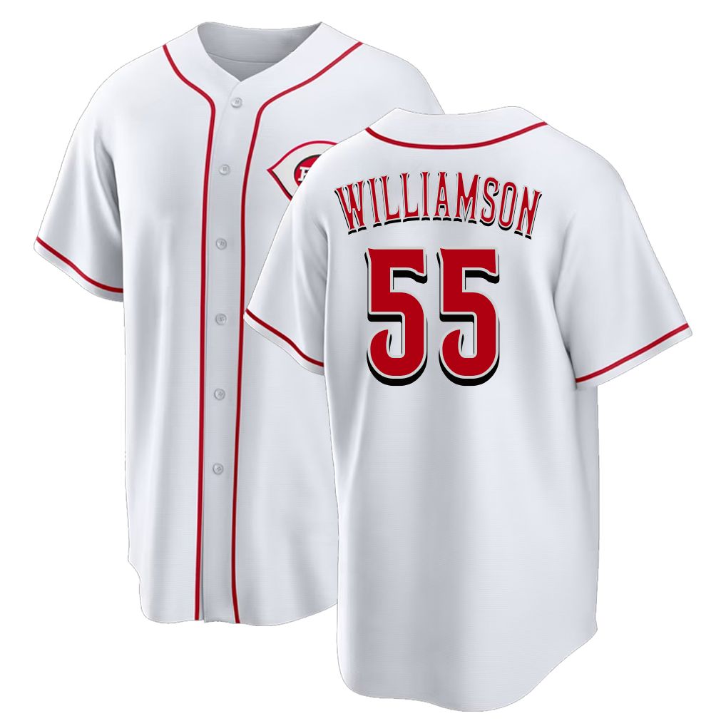 Cincinnati #55 Williamson Player Baseball Short Sleeve White Jersey Brandon For Men Women Youth Gift