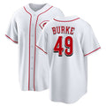 Cincinnati #49 Burke Player Baseball Short Sleeve White Jersey Brock For Men Women Youth Gift