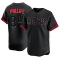 Cincinnati #34 Phillips Player Baseball Short Sleeve Black Jersey Connor For Men Women Youth Gift