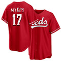 Cincinnati #17 Myers Player Baseball Short Sleeve Red Jersey Dane For Men Women Youth Gift