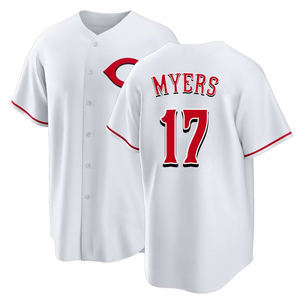Cincinnati #17 Myers Player Baseball Short Sleeve White Jersey Dane For Men Women Youth Gift