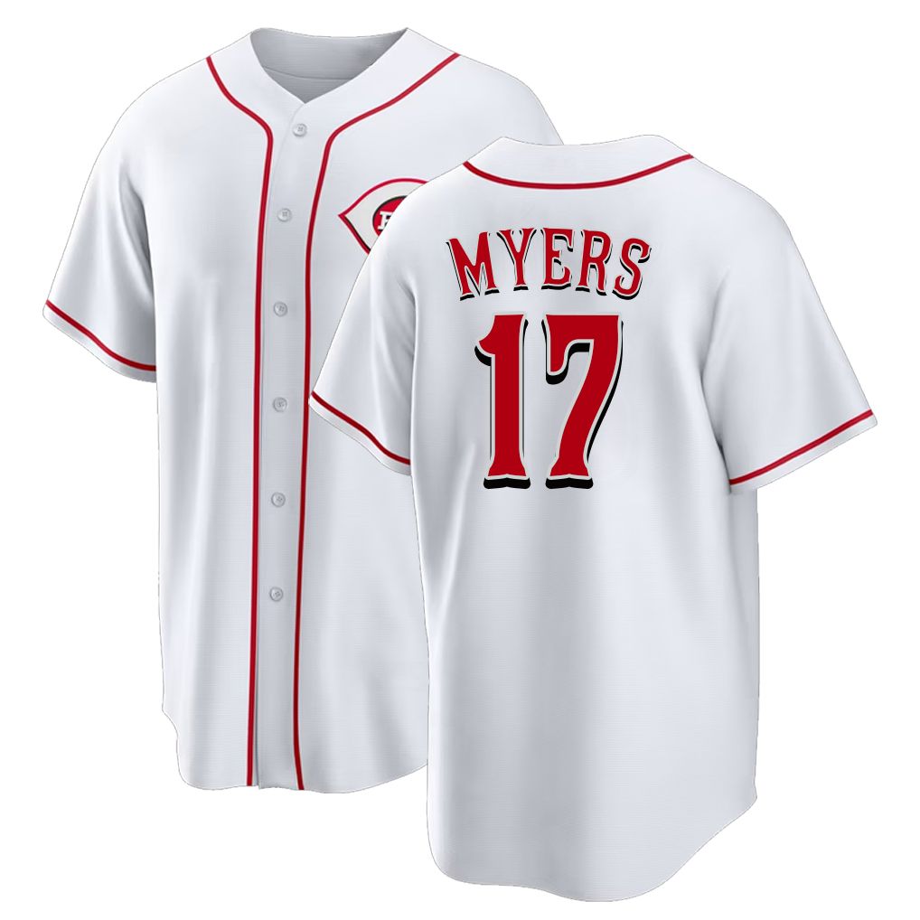 Cincinnati #17 Myers Player Baseball Short Sleeve White Jersey Dane For Men Women Youth Gift