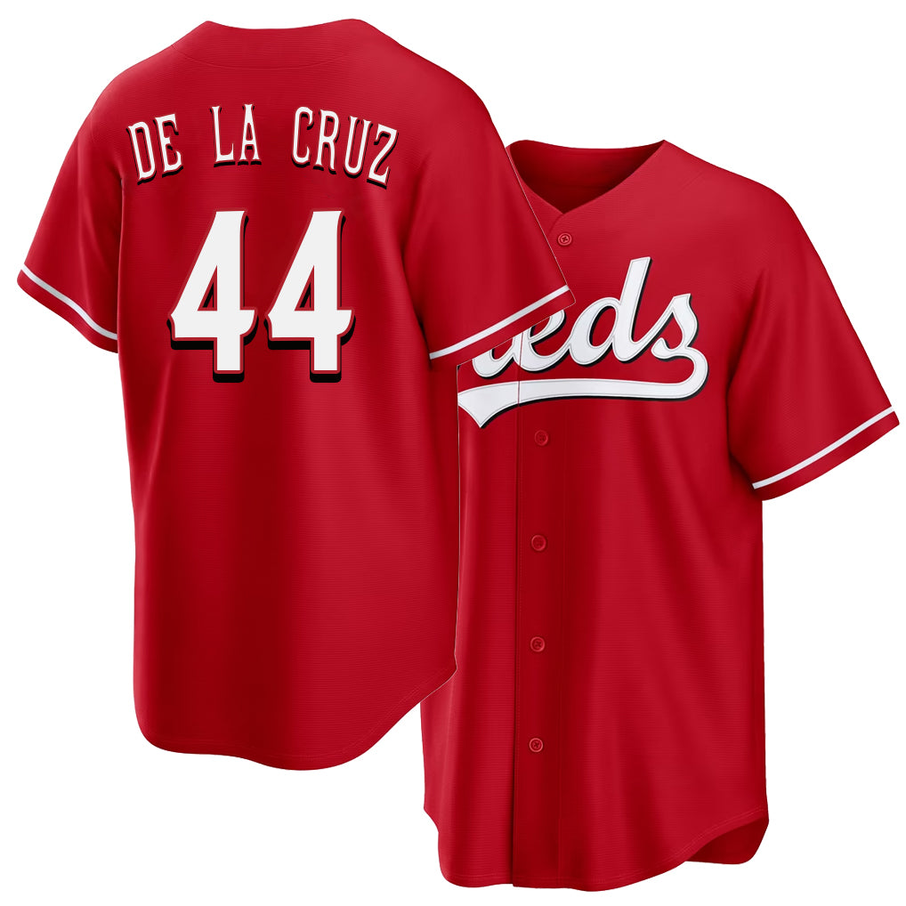 Cincinnati #44 De La Cruz Player Baseball Short Sleeve Red Jersey Elly For Men Women Youth Gift
