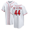 Cincinnati #44 De La Cruz Player Baseball Short Sleeve White Jersey Elly For Men Women Youth Gift