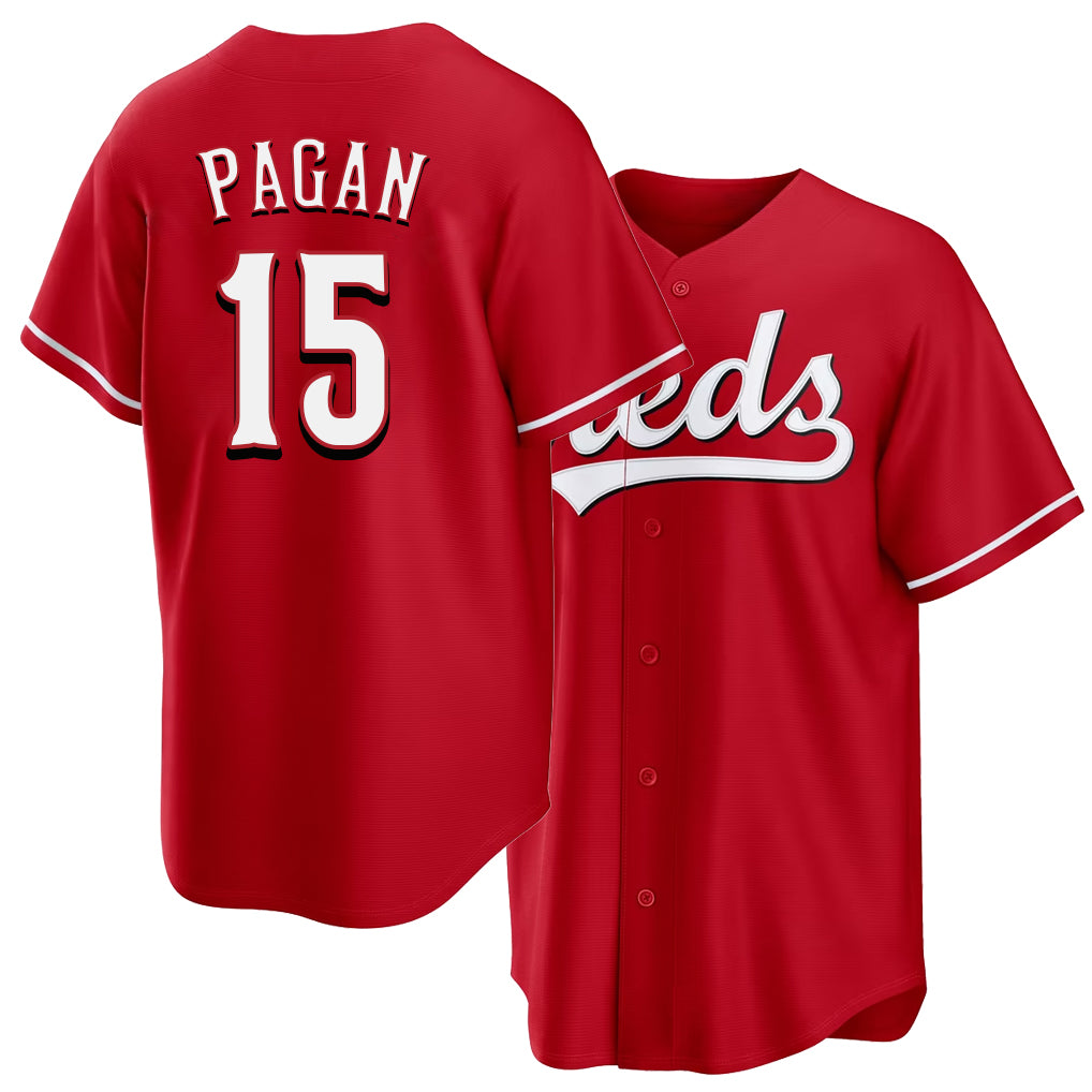 Cincinnati #15 Pagan Player Baseball Short Sleeve Red Jersey Emilio For Men Women Youth Gift