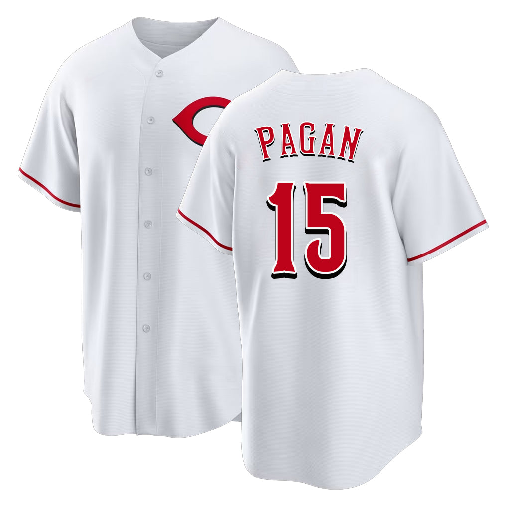 Cincinnati #15 Pagan Player Baseball Short Sleeve White Jersey Emilio For Men Women Youth Gift