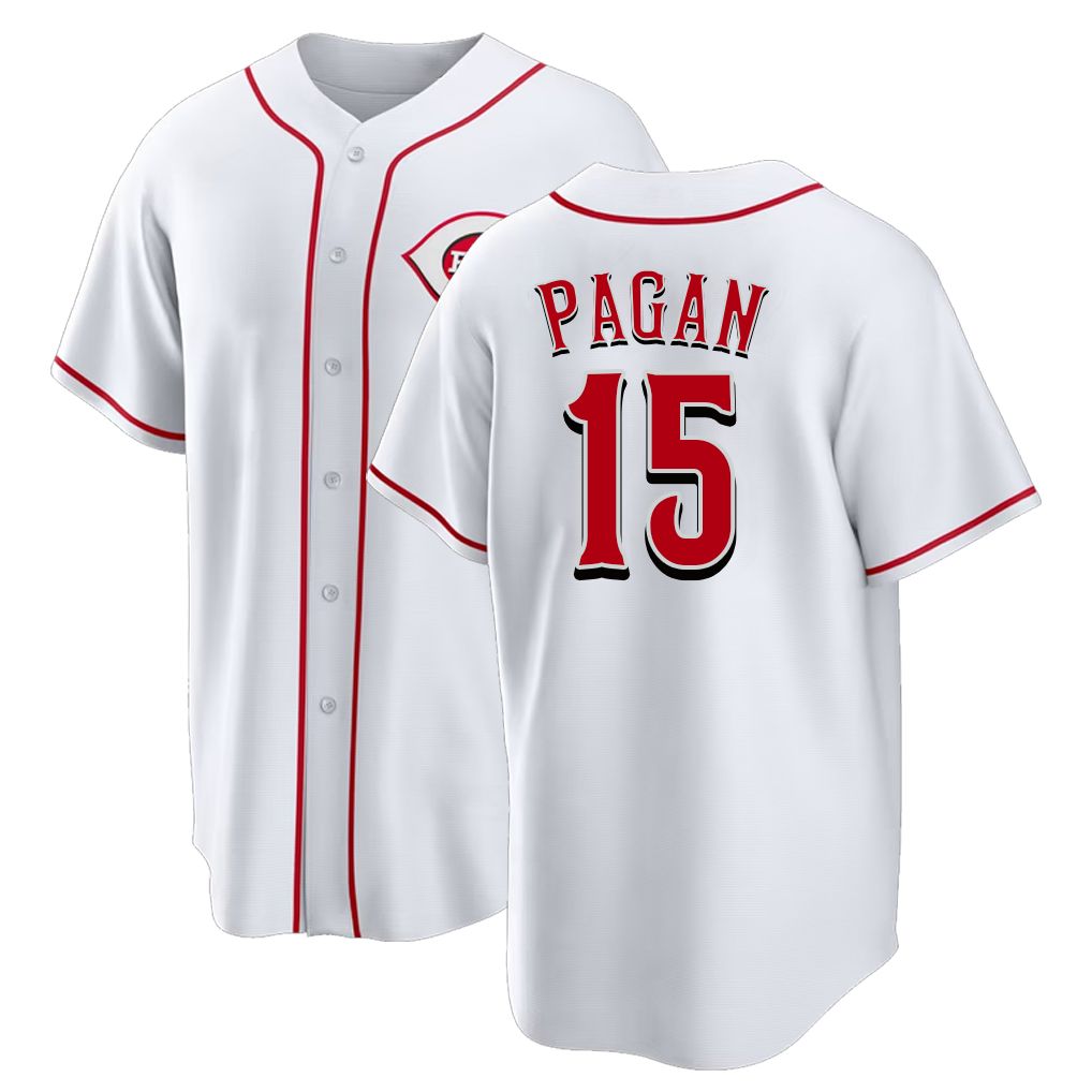 Cincinnati #15 Pagan Player Baseball Short Sleeve White Jersey Emilio For Men Women Youth Gift