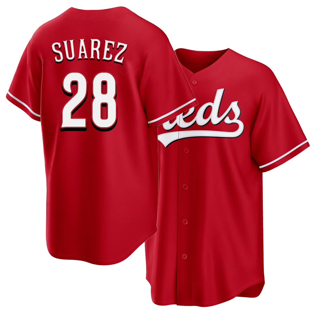 Cincinnati #28 Suarez Player Baseball Short Sleeve Red Jersey Eugenio For Men Women Youth Gift
