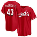 Cincinnati #43 Rodriguez Player Baseball Short Sleeve Red Jersey Hector For Men Women Youth Gift