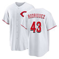 Cincinnati #43 Rodriguez Player Baseball Short Sleeve White Jersey Hector For Men Women Youth Gift