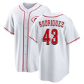 Cincinnati #43 Rodriguez Player Baseball Short Sleeve White Jersey Hector For Men Women Youth Gift