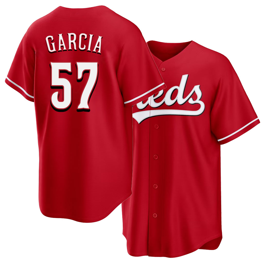 Cincinnati #57 Garcia Player Baseball Short Sleeve Red Jersey Julian For Men Women Youth Gift