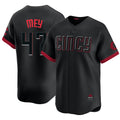 Cincinnati #47 Mey Player Baseball Short Sleeve Black Jersey Luis For Men Women Youth Gift