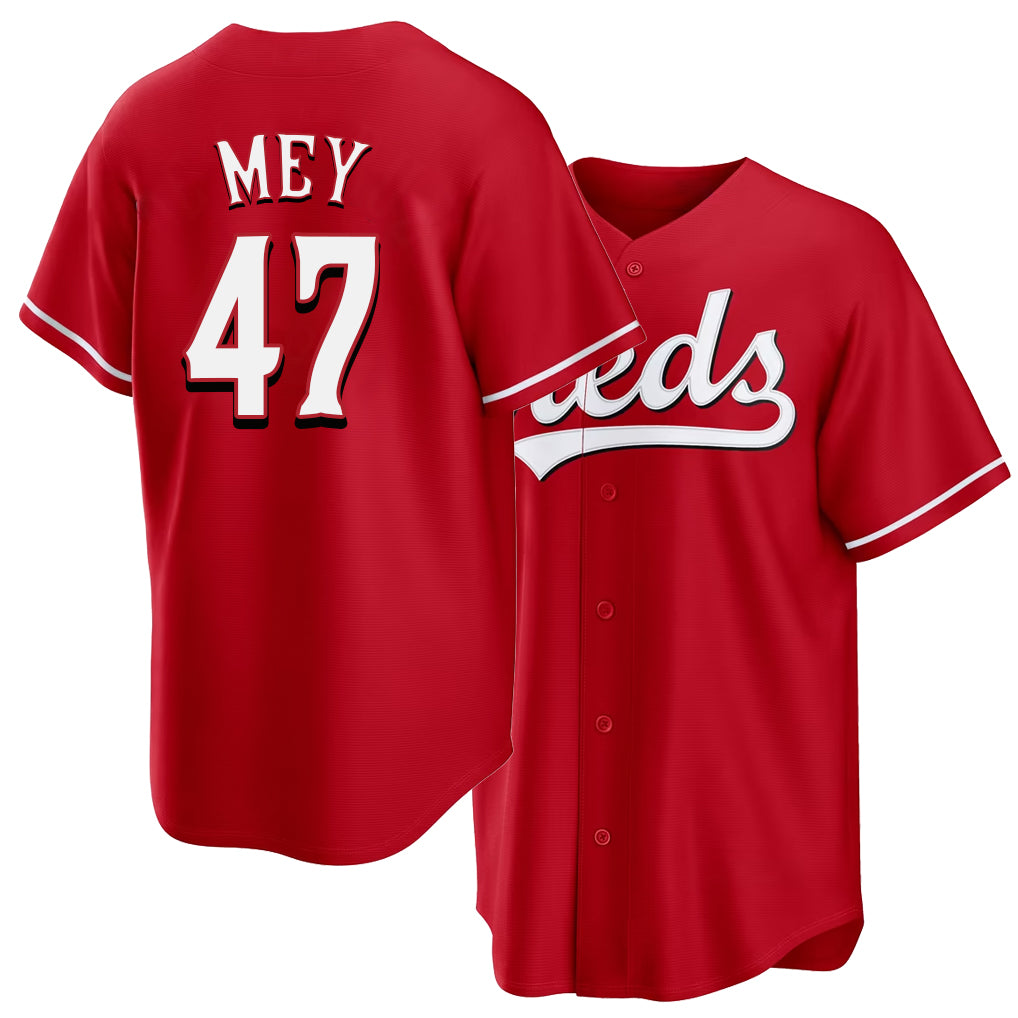 Cincinnati #47 Mey Player Baseball Short Sleeve Red Jersey Luis For Men Women Youth Gift